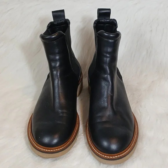Everlane The Italian Leather Chelsea Boot In Black Women's Gum Outsole Sz 8 - Picture 2 of 8